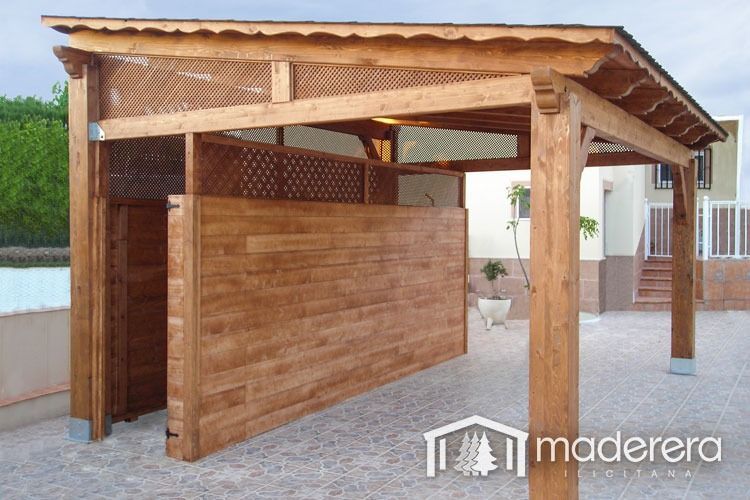 Una estructura de madera con la palabra madera en la parte inferior.