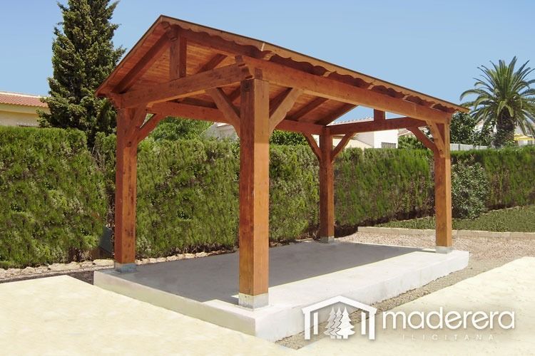 Una estructura de madera con la palabra madera en la parte inferior.