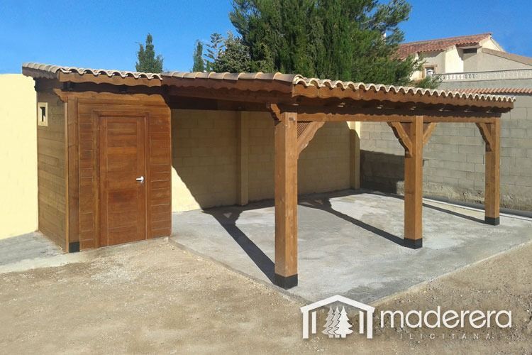 Una estructura de madera con la palabra madera en la parte inferior.