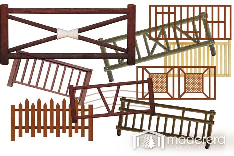 Un montón de vallas de madera están apiladas una encima de otra