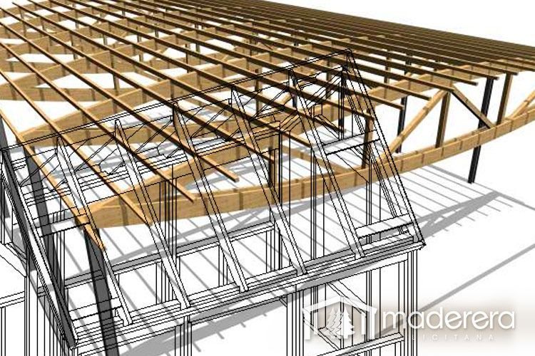 Un dibujo de un edificio con la palabra maderara en la parte inferior.