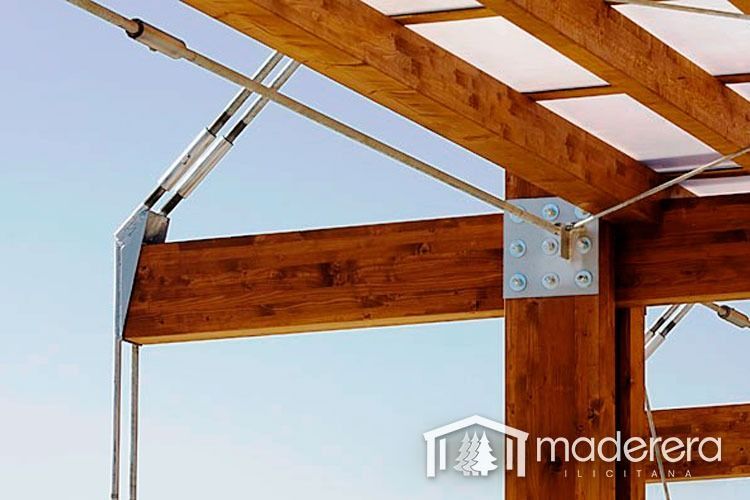 La palabra maderara que está en un edificio