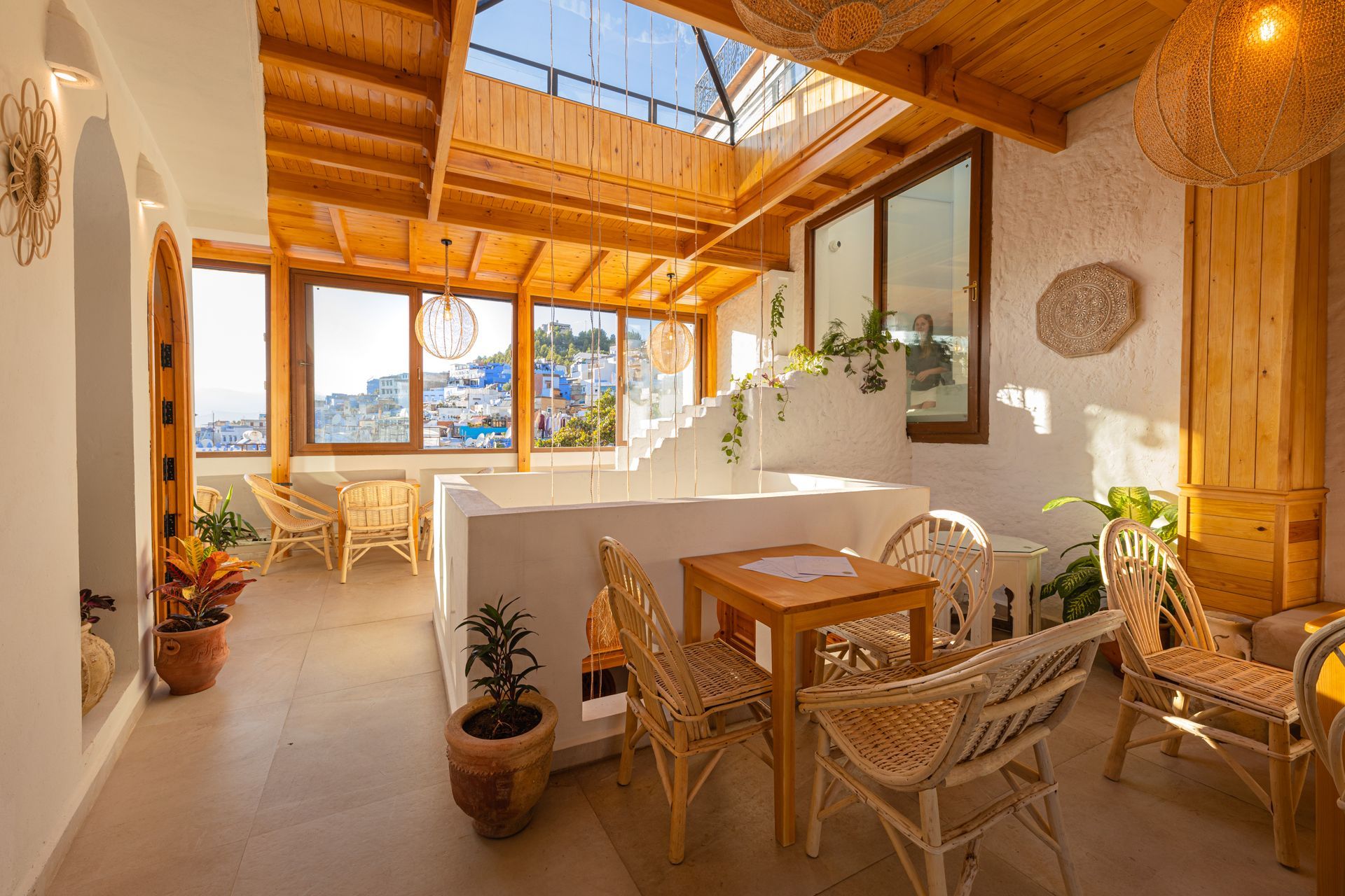 Restaurant area on the terrace Riad Nila Chefachouen