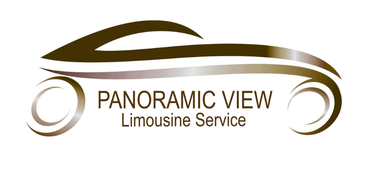 Logo für den Limousinenservice „Panoramablick“: dunkelblaue stilisierte Autokontur mit Text.