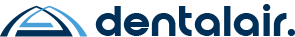 Le logo de dentalair est bleu et blanc