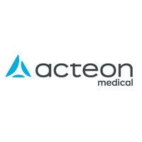 Le logo d'acteon medical est un logo bleu et noir sur fond blanc.
