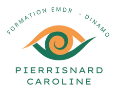 Un logo pour pierrisnard caroline avec un oeil au centre