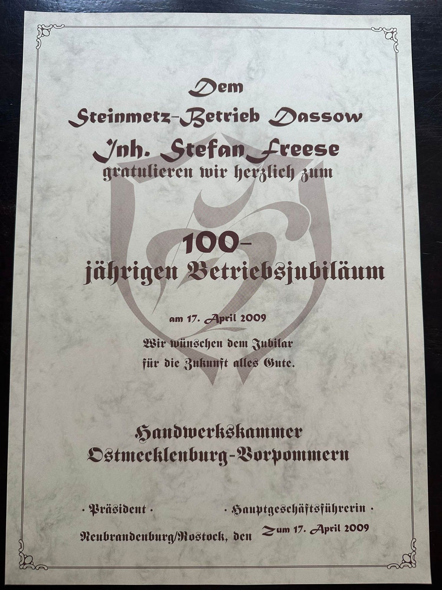 Steinmetzbetrieb Dassow Inh. Stefan Freese in Neubrandenburg