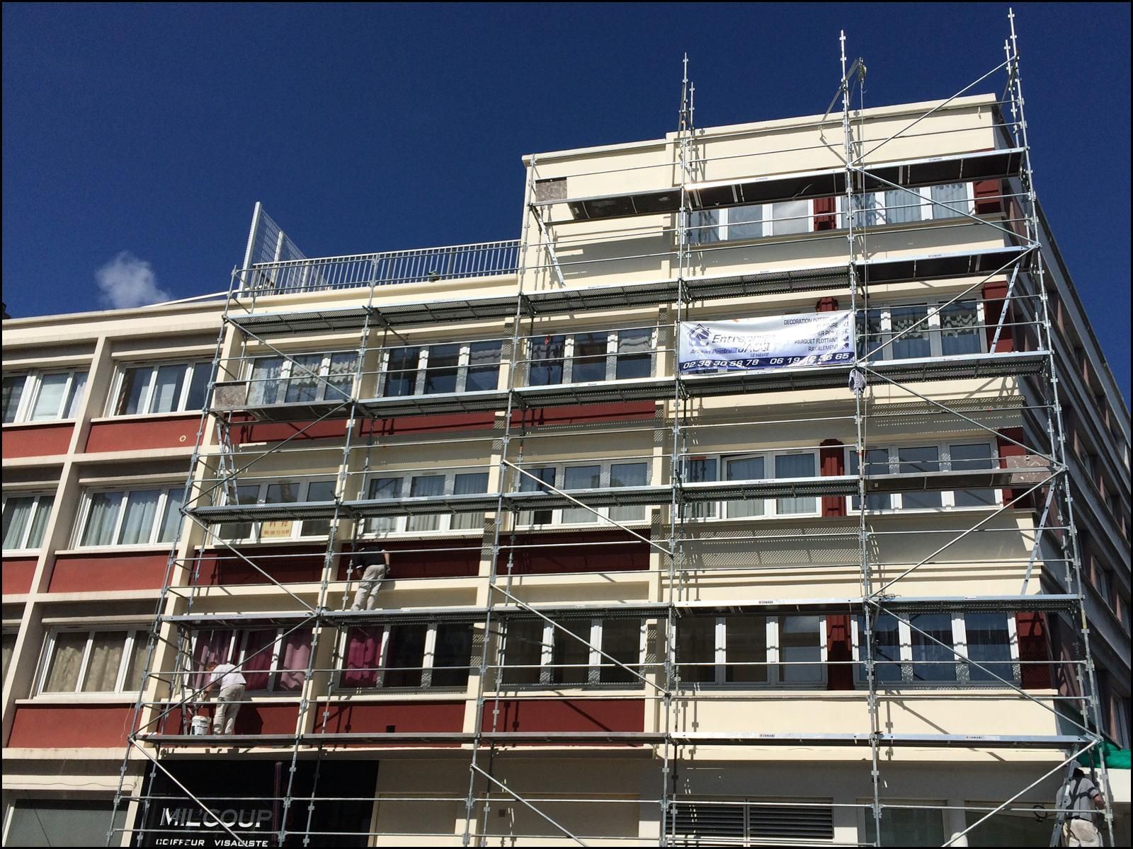 Ravalement de façade d'un immeuble