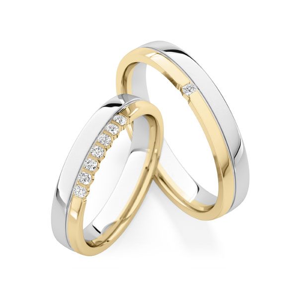 Bild von Trauringen / Verlobungsringen in in gelbgold und weißgold