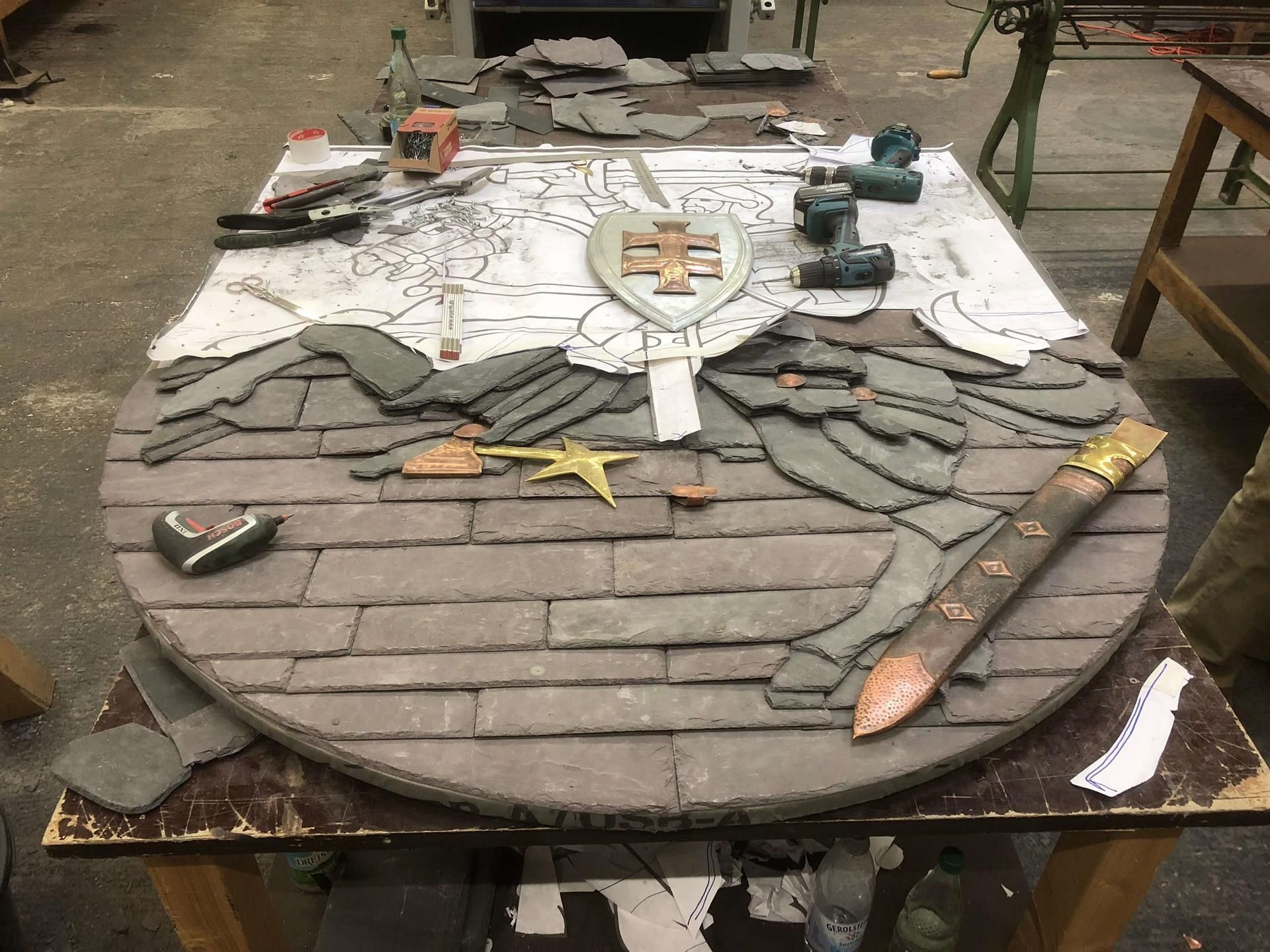 Schieferbild mit Pferd