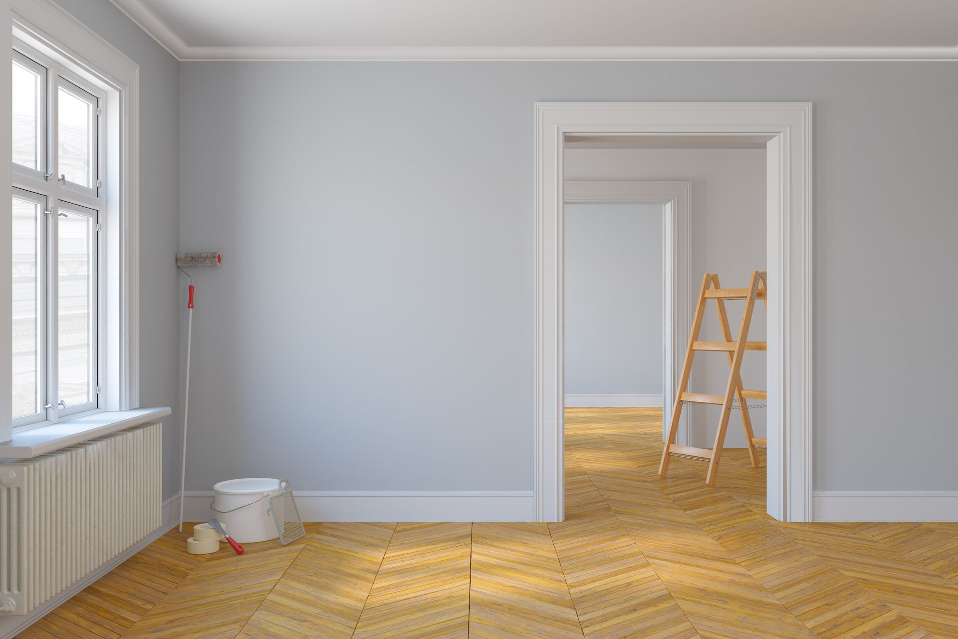 Des travaux de peinture sur les murs