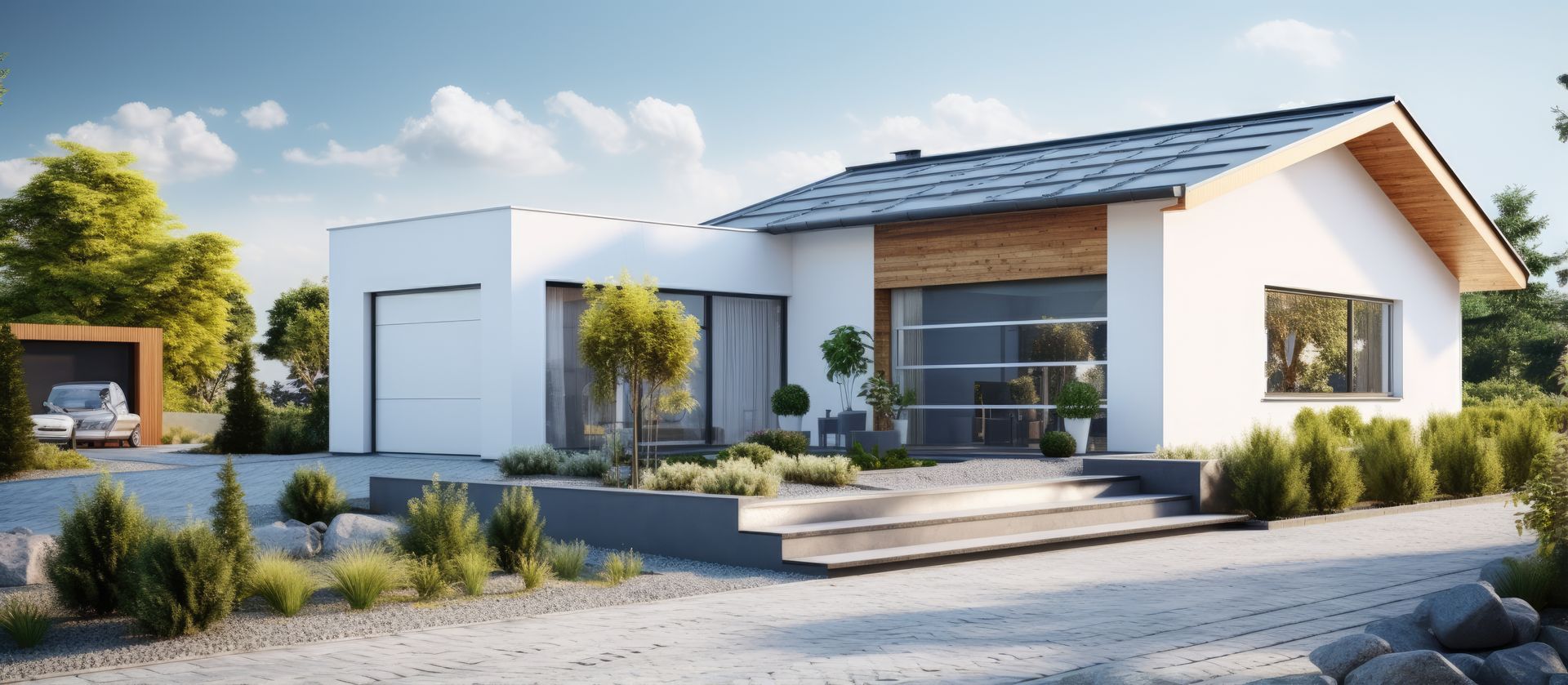 Une façade de maison rénovée avec de la peinture