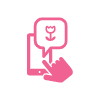 Icon Smartphone mit Hand und Blume