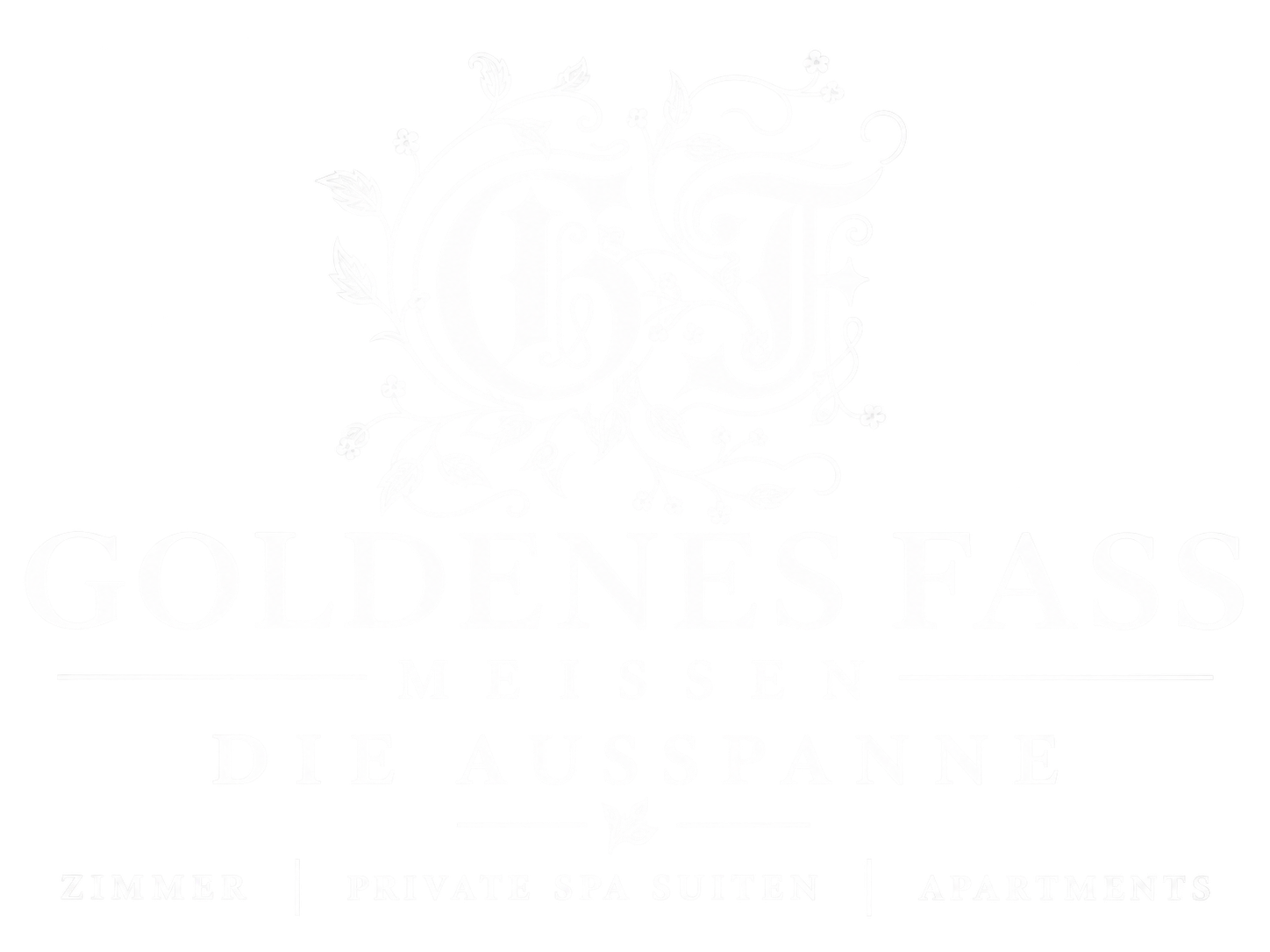 Logo Goldenes Fass Meissen in weiß