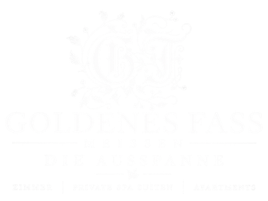 Logo Goldenes Fass Meissen in weiß