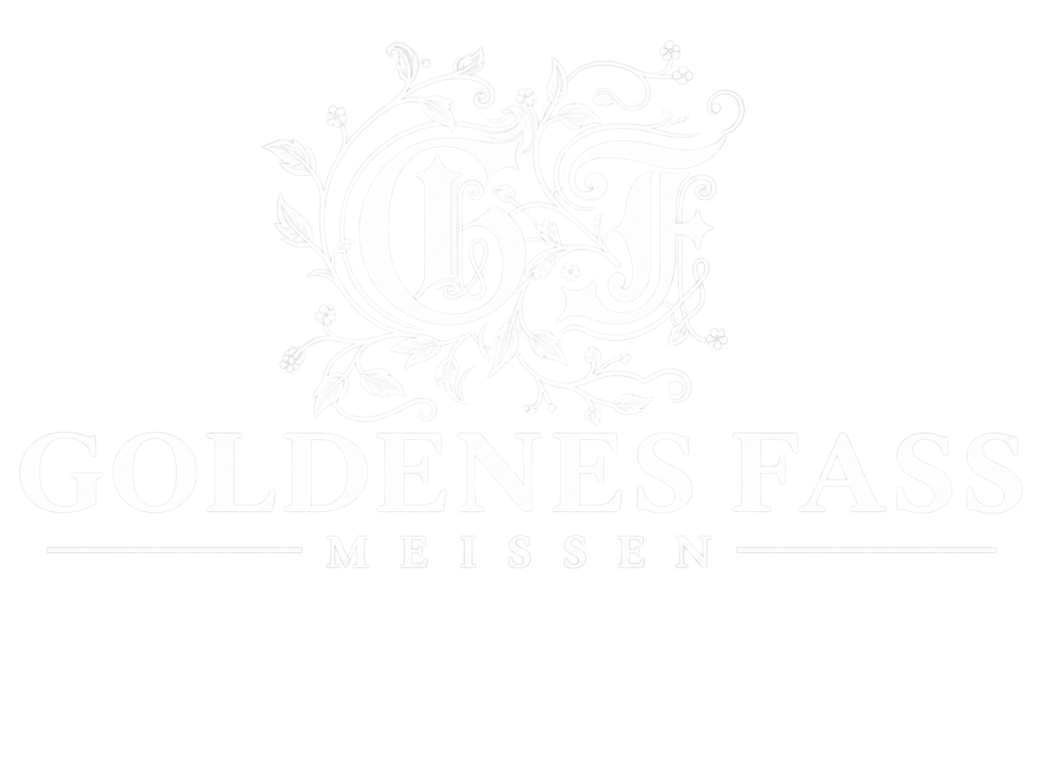 Logo Goldenes Fass Meissen in weiß