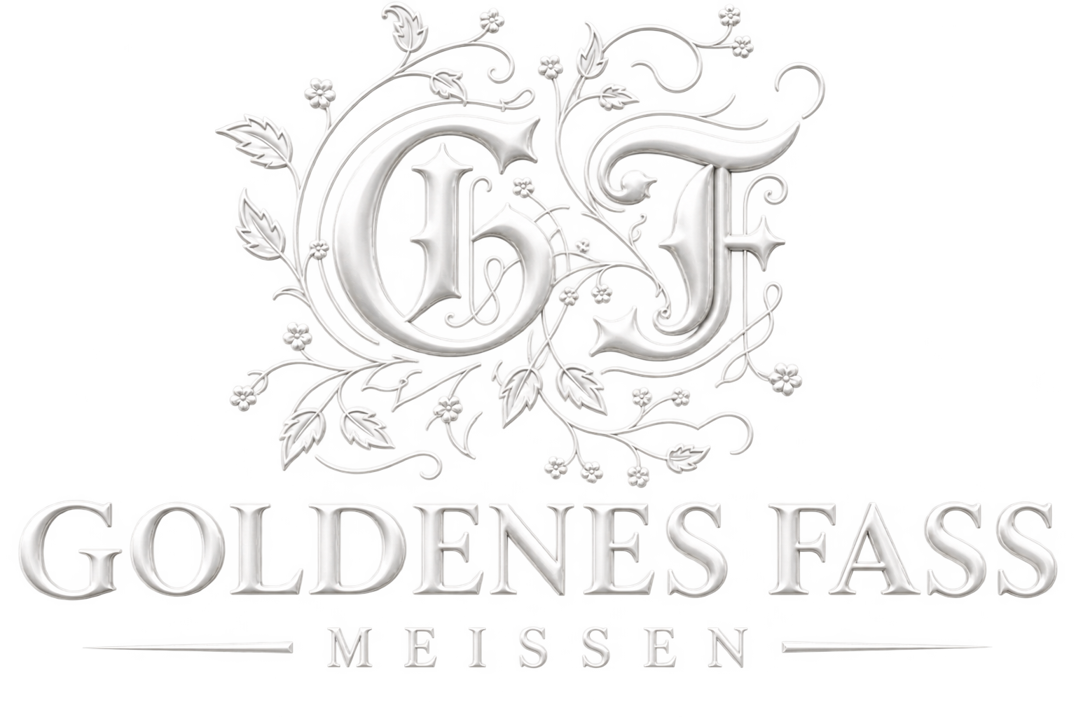 Logo Goldenes Fass Meissen in weiß
