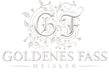 Logo Goldenes Fass Meissen in weiß