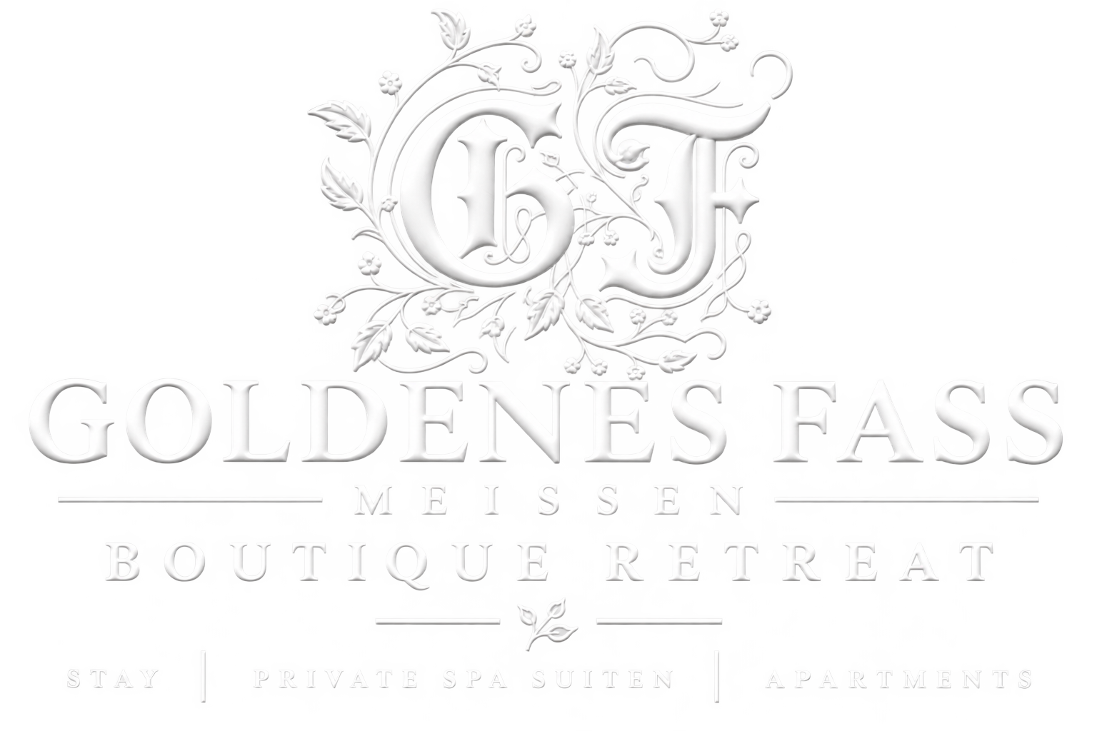 Logo Goldenes Fass Meissen in weiß
