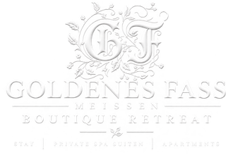 Logo Goldenes Fass Meissen in weiß