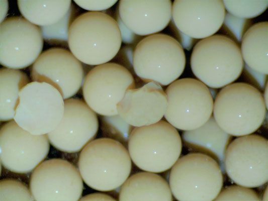 Harzprobe nach dem Rückspülen