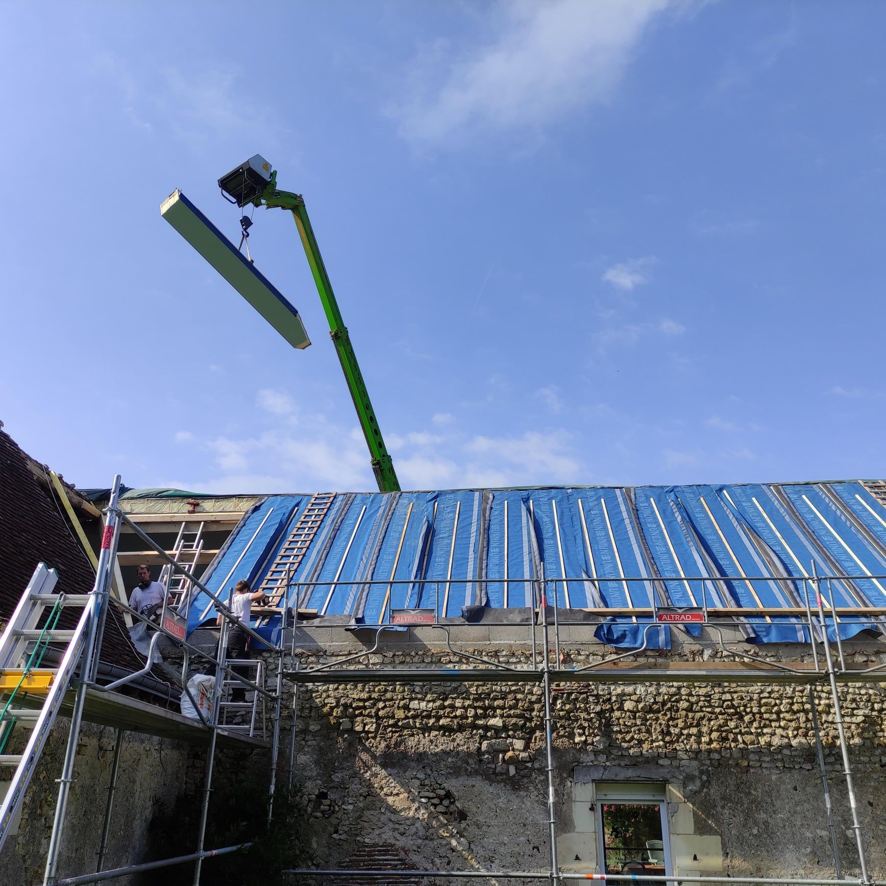 Chantier d'une toiture