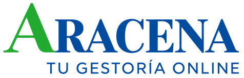 Logotipo de Aracena con texto verde y azul y el eslogan &ldquo;Tu gestor&iacute;a online&rdquo;