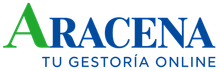 Logotipo de Aracena con texto verde y azul y el eslogan &ldquo;Tu gestor&iacute;a online&rdquo;