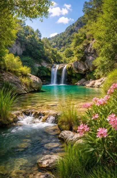 Una cascada escalonada 