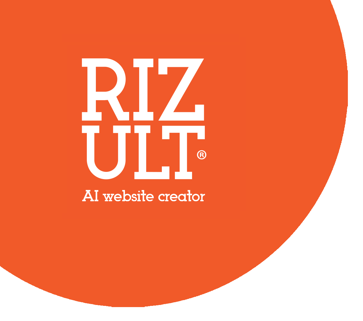 A logo for riz ult a website creator
