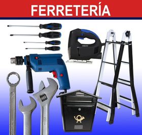 Letrero de ferretería con herramientas 