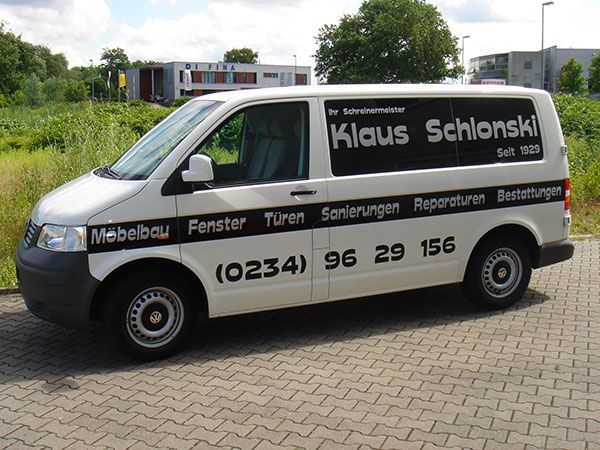 Firmenfahrzeug Schreinerei Schlonski