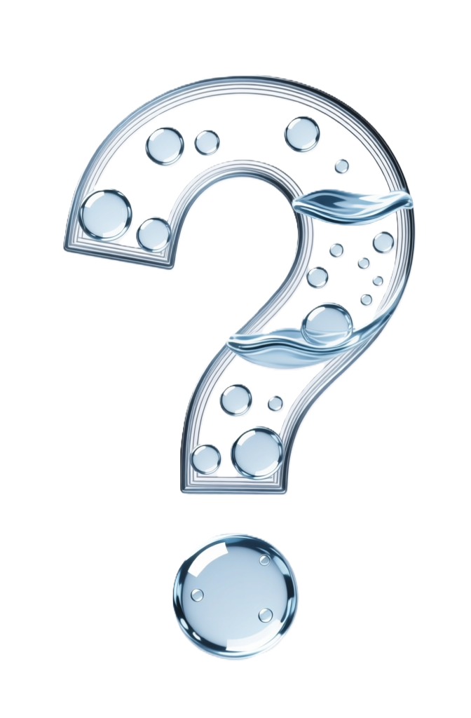Point d'interrogation rempli d'eau et de bulles.