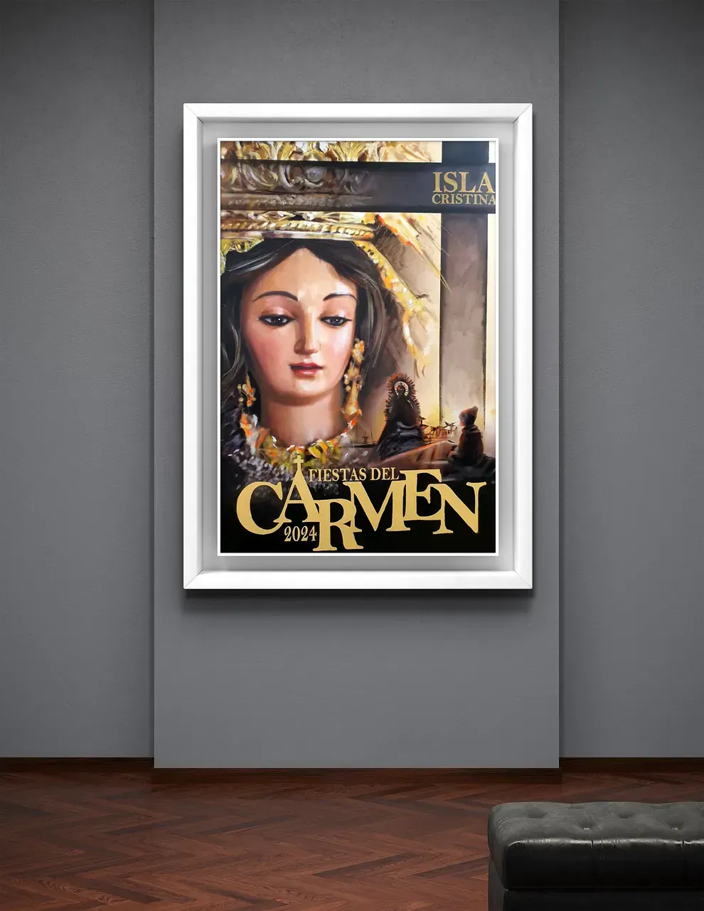 Una fotografía enmarcada de una mujer con la palabra Carmen en ella.