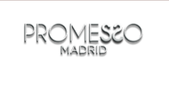 Logotipo “PROMESSO MADRID” en color plata, con un sutil efecto de sombra, sobre fondo blanco.