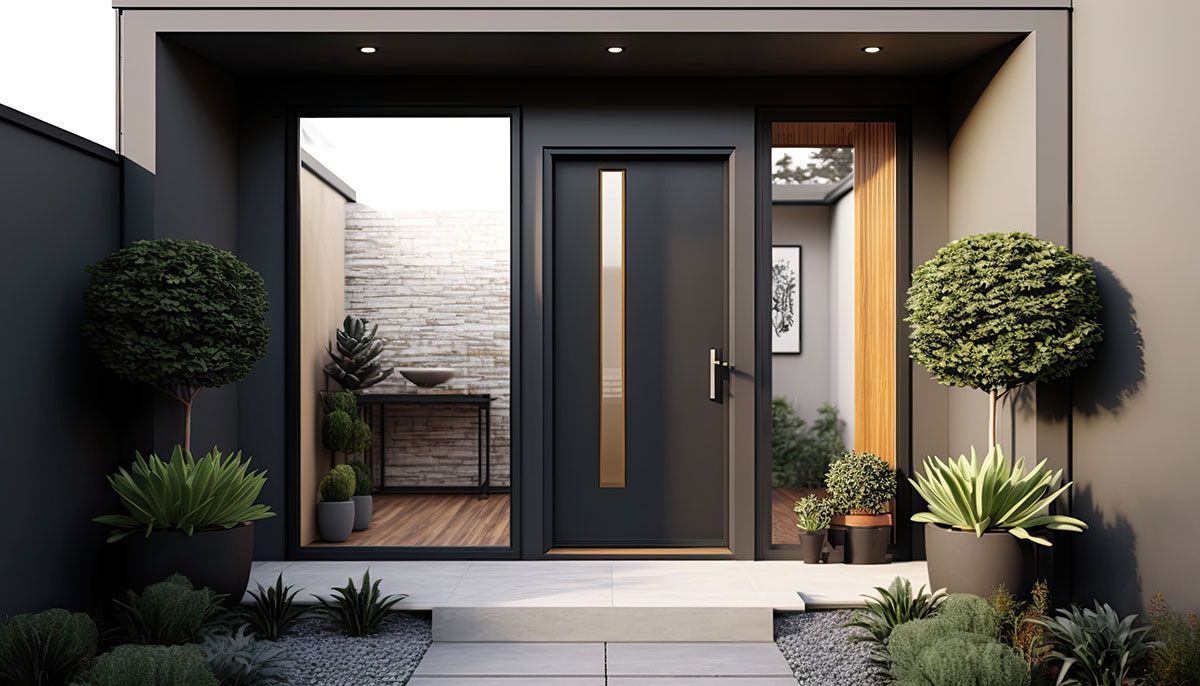 porte d'entrée noir