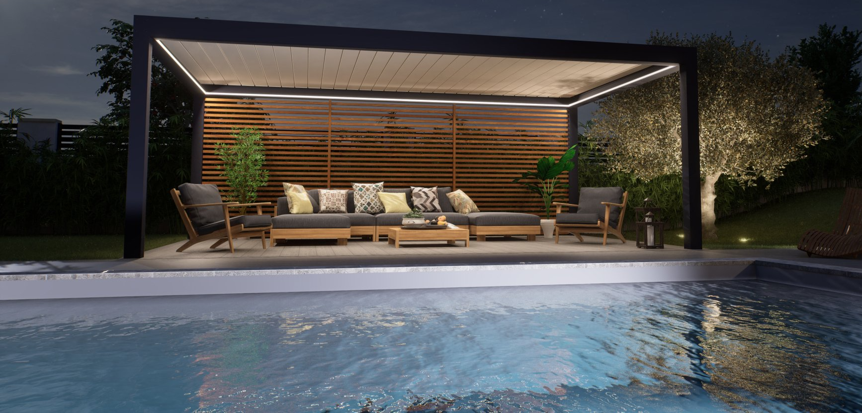 Aménagement avec piscine