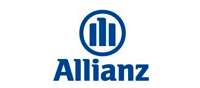 Logotipo corporativo de Allianz que presenta un emblema azul oscuro con forma de águila dentro de un círculo sobre el nombre de la empresa en texto azul en negrita.