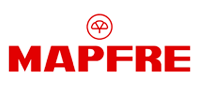 El logotipo rojo de la compañía de seguros Mapfre, que muestra el nombre en letras mayúsculas en negrita debajo de un icono de árbol estilizado.