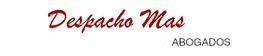 Logotipo de "Despacho Más" en fuente cursiva burdeos, con "ABOGADOS" en gris debajo.