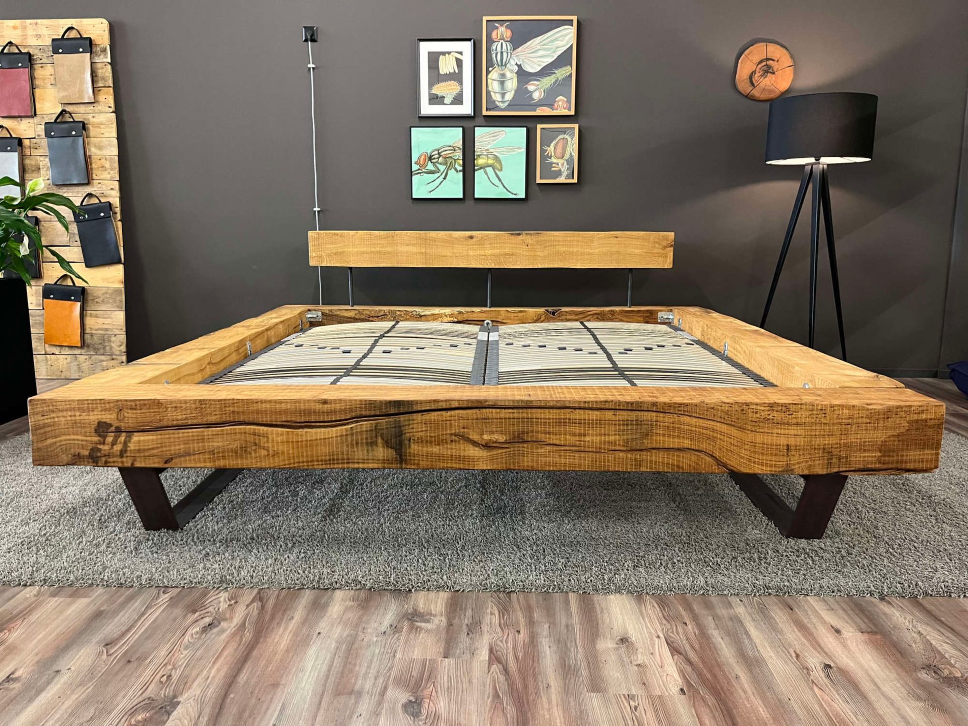 Balkenbetten Modell Tender Steel Eiche