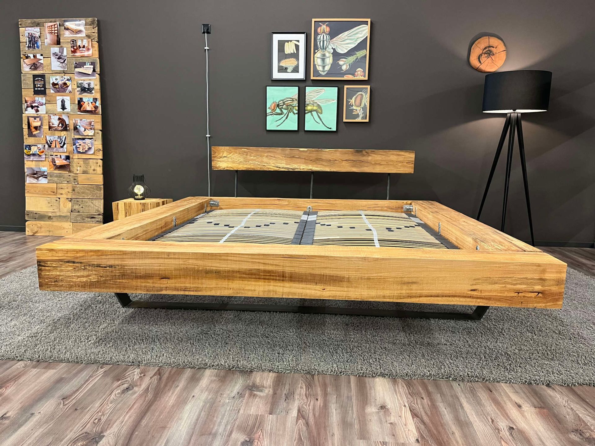 Balkenbetten Modell Tender Steel Kernbuche