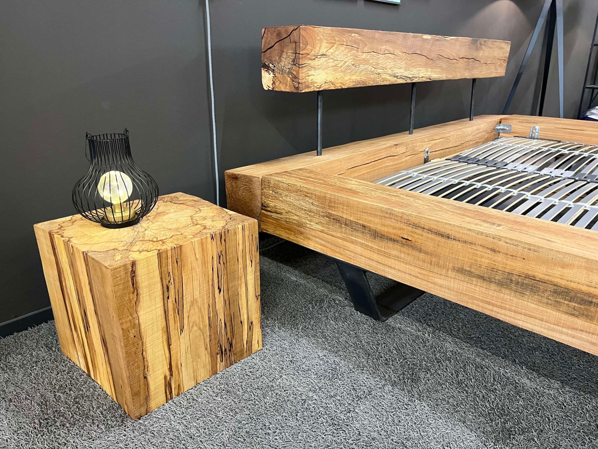 Balkenbetten Modell Tender Steel Kernbuche