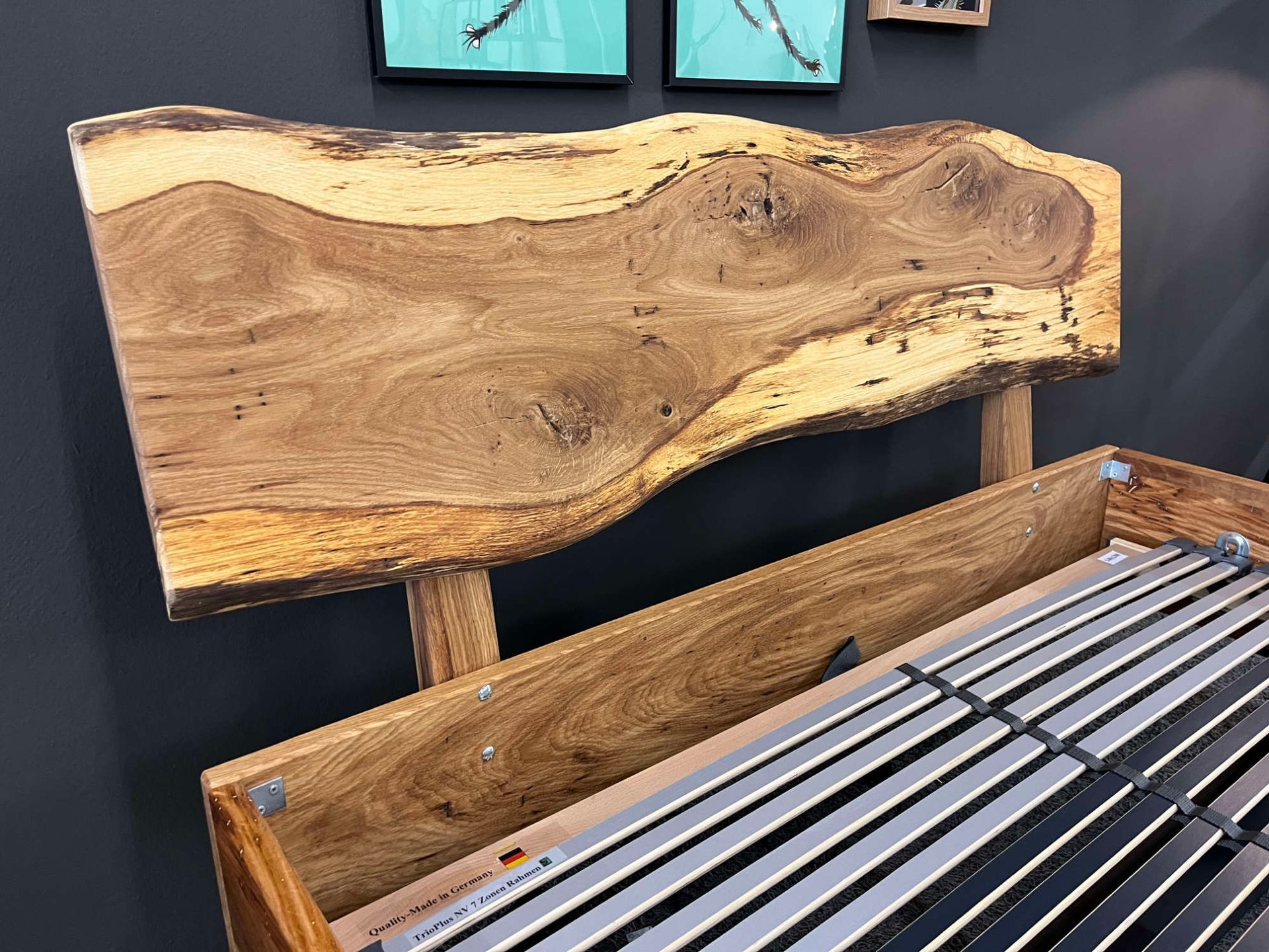 Massivholzbett Modell Rustic Steel Eiche