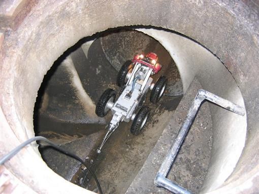 Gerät im Einsatz im Rohr Gerät im Einsatz im Rohr