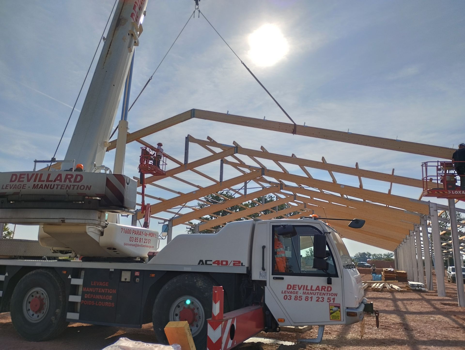 Levage de bois de charpente