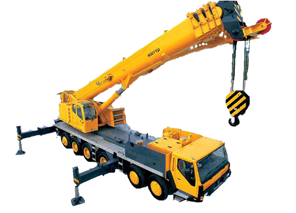 Grue mobile déployée détourée