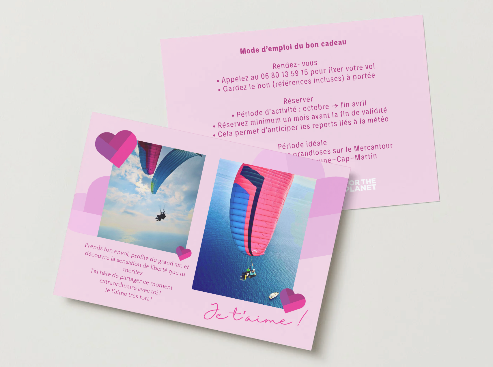 Déclarez votre flamme du haut du ciel ! Un bon cadeau pour deux vols ou une balade aérienne,
pour partager une expérience époustouflante et romantique. L'amour prend son envol.