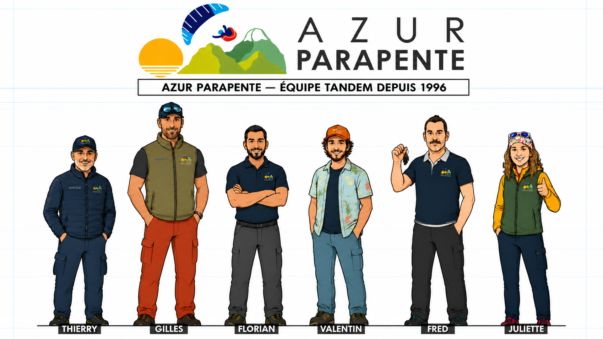 L équipe Azur parapente Roquebrune cap martin